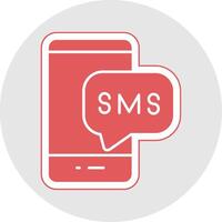 SMS glyphe multicolore autocollant icône vecteur