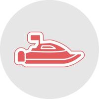 la vitesse bateau glyphe multicolore autocollant icône vecteur