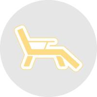 plate-forme chaise glyphe multicolore autocollant icône vecteur
