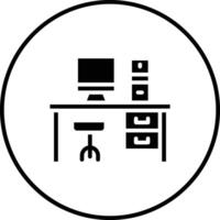 icône de vecteur de table d'ordinateur