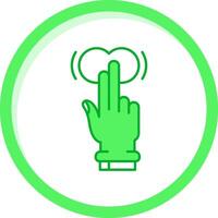 deux les doigts robinet et tenir vert mélanger icône vecteur
