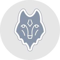 Loup glyphe multicolore autocollant icône vecteur