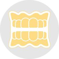 dentier glyphe multicolore autocollant icône vecteur