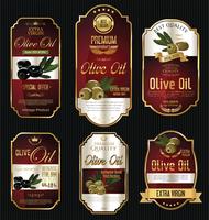 Collection rétro vintage d&#39;huile d&#39;olive à l&#39;huile d&#39;olive vecteur