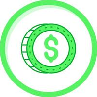 dollar vert mélanger icône vecteur