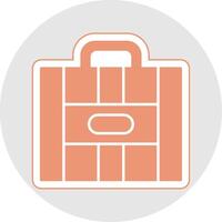 valise glyphe multicolore autocollant icône vecteur