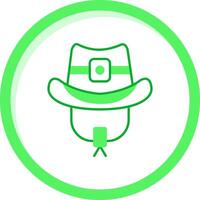 cow-boy chapeau vert mélanger icône vecteur