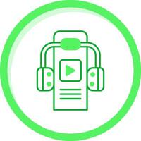 l'audio guider vert mélanger icône vecteur