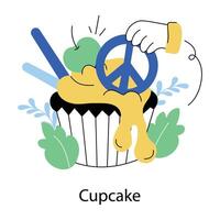 concepts de cupcake à la mode vecteur