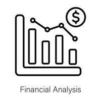 analyse financière tendance vecteur