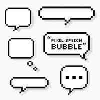 discours bulle pixel art 8 bit style vecteur