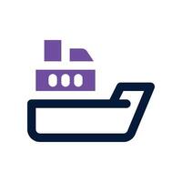 navire icône. vecteur double Ton icône pour votre site Internet, mobile, présentation, et logo conception.