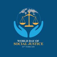 modifiable conception de monde social Justice journée à promouvoir social justice, comprenant efforts à adresse problèmes tel comme pauvreté, et le sexe égalité. international Justice journée. vecteur illustration