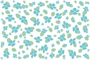 illustration fond d'écran de bleu hortensia fleur avec feuilles sur blanc Contexte. vecteur