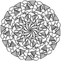 abstrait mandala avec triangulaire motifs, griffonnage coloration page pour la créativité vecteur