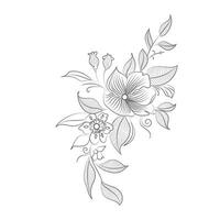 gratuit vecteur graphique ligne art conception de fleur illustration pour coloration page conception