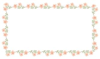 vecteur main tiré floral Cadre sur blanc Contexte