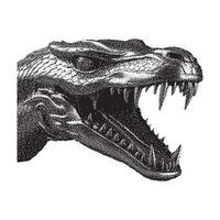 tête de une trex, dinosaure, t-rex, tyrannosaure, Rex dinosaure. pixélisé vecteur, modifiable illustration. vecteur