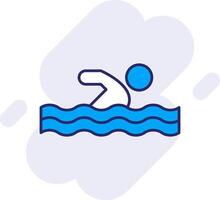 nager ligne rempli arrière-plan icône vecteur