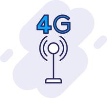 4g ligne rempli arrière-plan icône vecteur