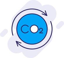 carbone cycle ligne rempli arrière-plan icône vecteur