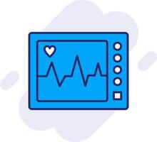 ecg machine ligne rempli arrière-plan icône vecteur