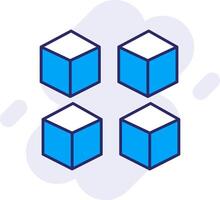 cube ligne rempli arrière-plan icône vecteur