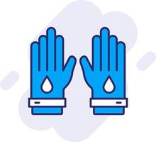 travail gants ligne rempli arrière-plan icône vecteur