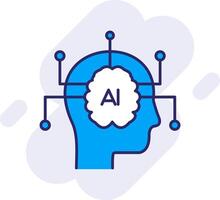 artificiel intelligence ligne rempli arrière-plan icône vecteur