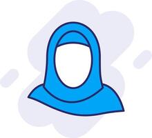 hijab ligne rempli arrière-plan icône vecteur
