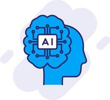 artificiel intelligence ligne rempli arrière-plan icône vecteur