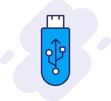 USB ligne rempli arrière-plan icône vecteur