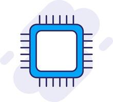 CPU ligne rempli arrière-plan icône vecteur