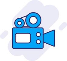 vidéo caméra ligne rempli arrière-plan icône vecteur