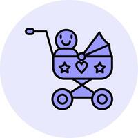 bébé Chariot vecto icône vecteur