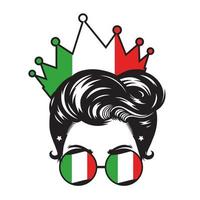 conception de tête de couronne de maman italie sur fond blanc. illustration vectorielle. vecteur