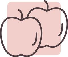 pommes ligne forme couleurs icône vecteur