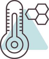 thermomètre ligne forme couleurs icône vecteur