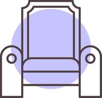 trône ligne forme couleurs icône vecteur
