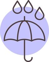 parapluie ligne forme couleurs icône vecteur