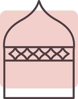 islamique architecture ligne forme couleurs icône vecteur