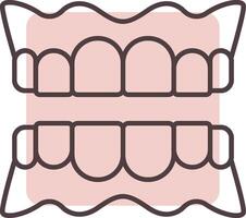 dentier ligne forme couleurs icône vecteur