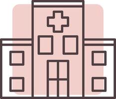 hôpital ligne forme couleurs icône vecteur