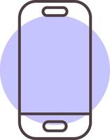 téléphone intelligent ligne forme couleurs icône vecteur