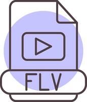 flv ligne forme couleurs icône vecteur