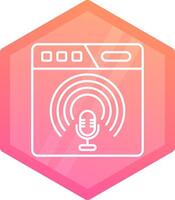 Podcast pente polygone icône vecteur