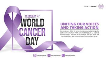 monde cancer journée Contexte avec une magnifique violet ruban vecteur