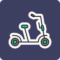 donner un coup scooter vecto icône vecteur