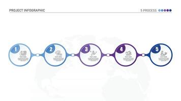 infographie processus conception avec Icônes et 5 les options ou pas. vecteur