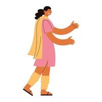 dessin animé femme indienne vecteur